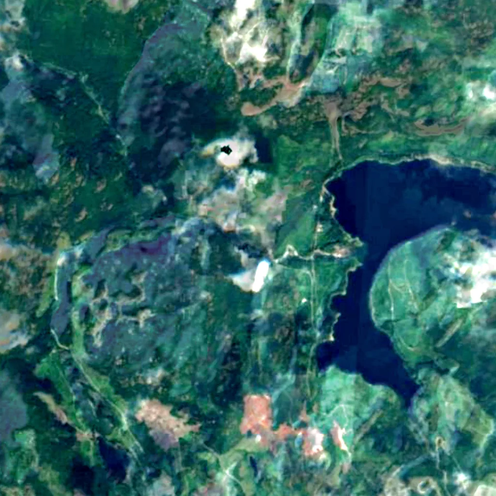 The ground above Horne Lake Caves Provincial Park (Sentinel-2)