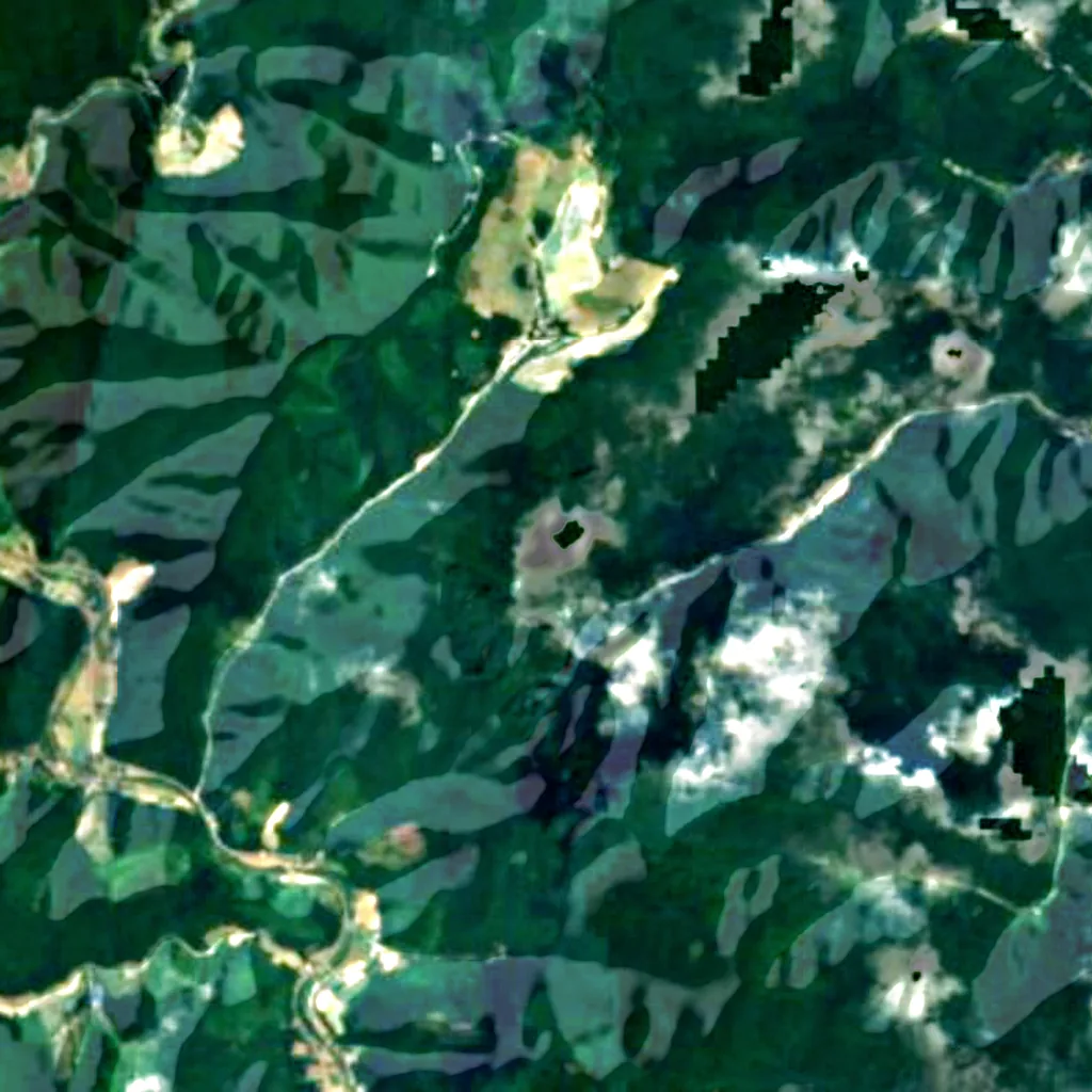 The ground above Hwanseon Cave (Sentinel-2)