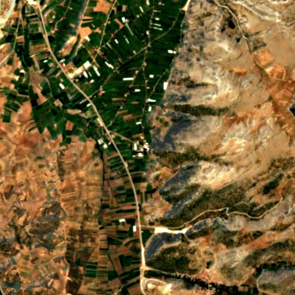 The ground above İnsuyu Cave (Sentinel-2)