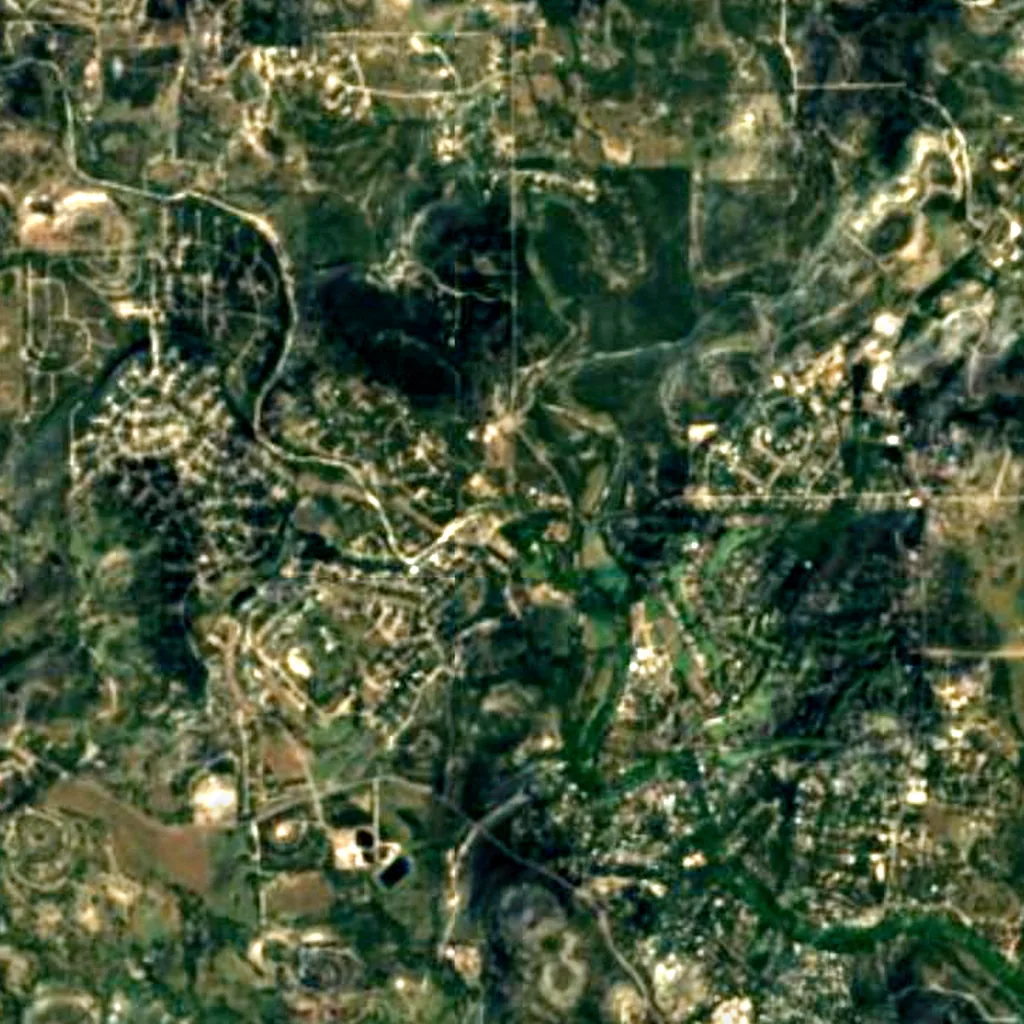 The ground above Jacob's Well (Texas) (Sentinel-2)