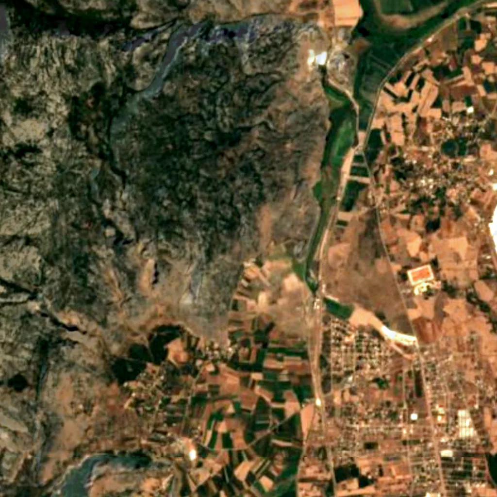 The ground above Karain Cave (Sentinel-2)