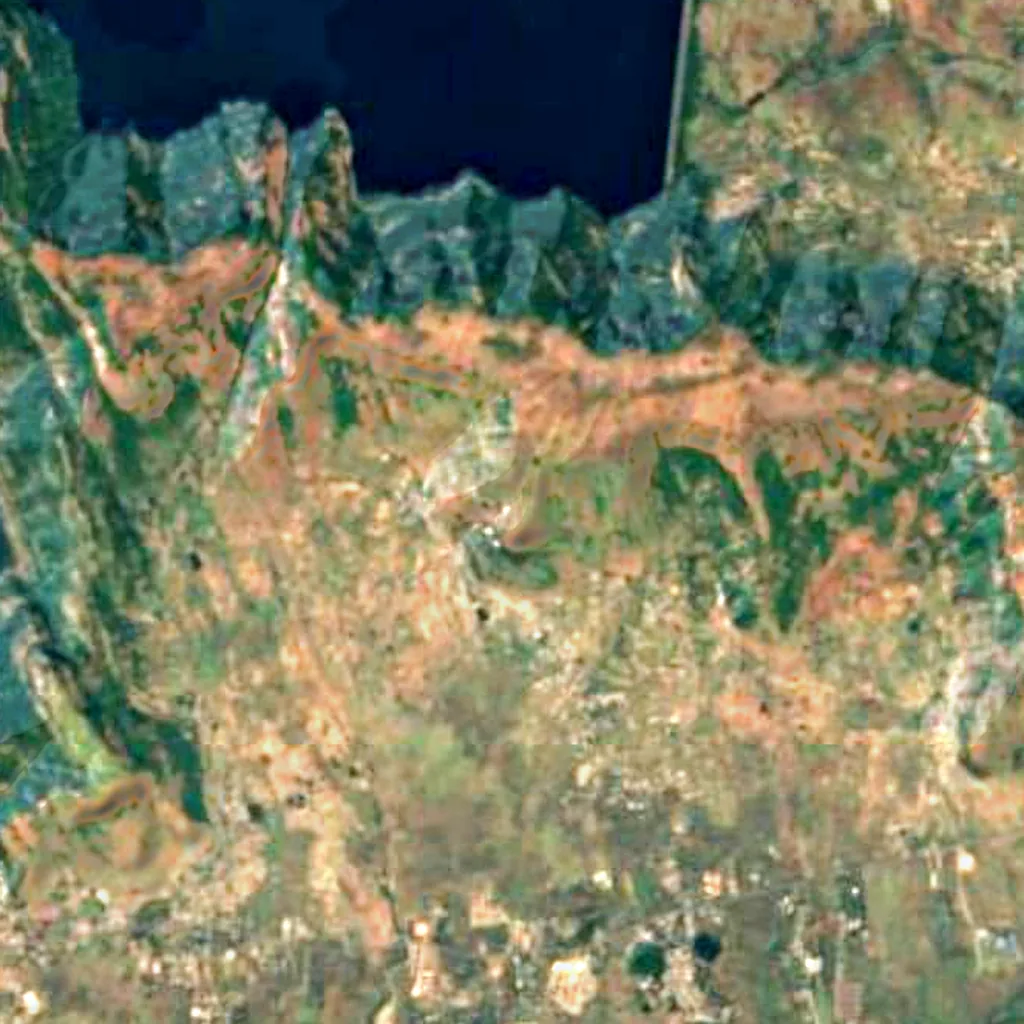 The ground above Karla Caves (Sentinel-2)