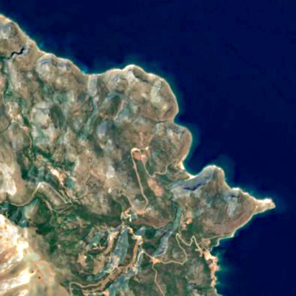 The ground above Kastania Cave (Sentinel-2)