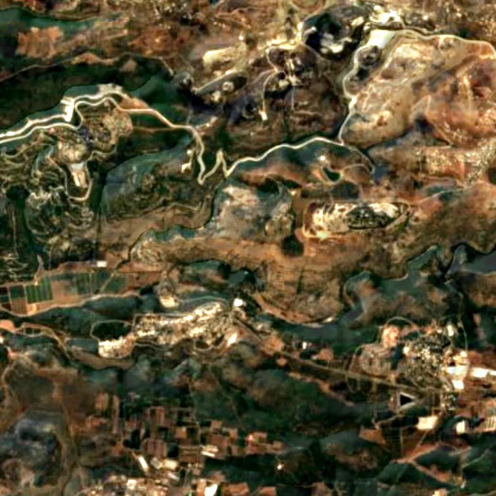 The ground above Keshet Cave (Sentinel-2)
