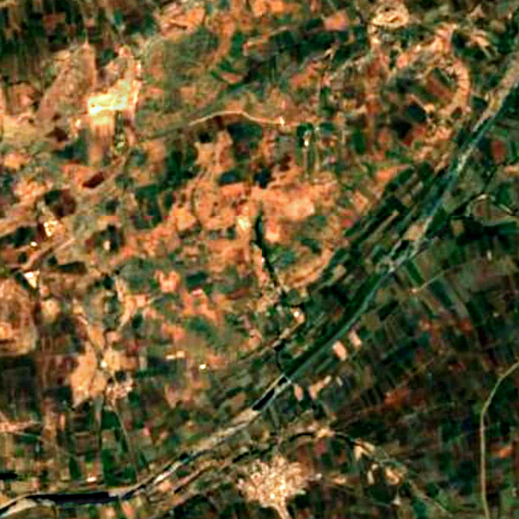 The ground above Khambhalida Caves (Sentinel-2)