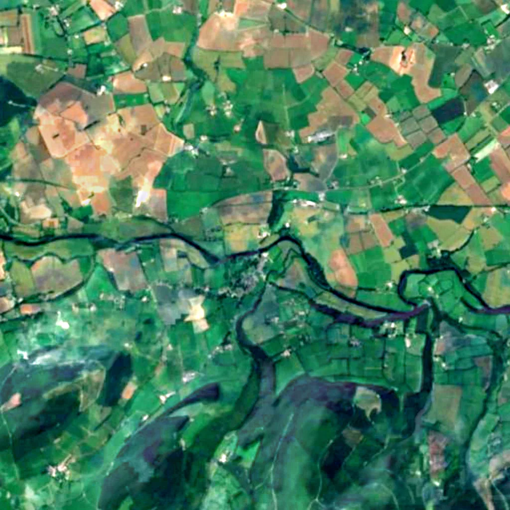 The ground above Killavullen Caves (Sentinel-2)