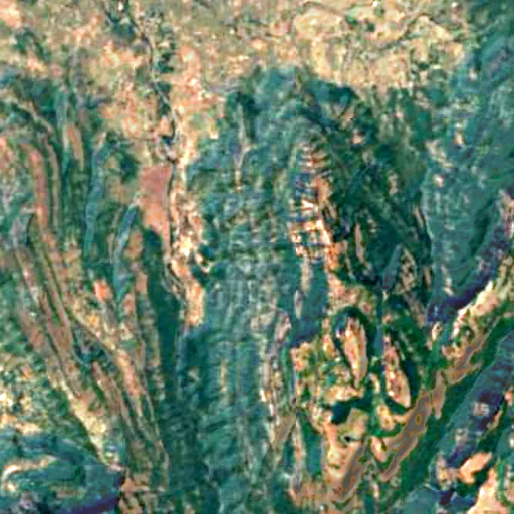 The ground above Kondana Caves (Sentinel-2)