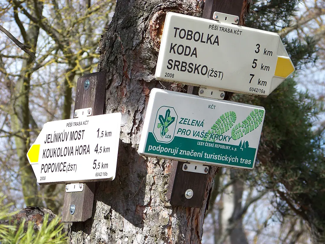 Koněpruské jeskyně, turistický rozcestník