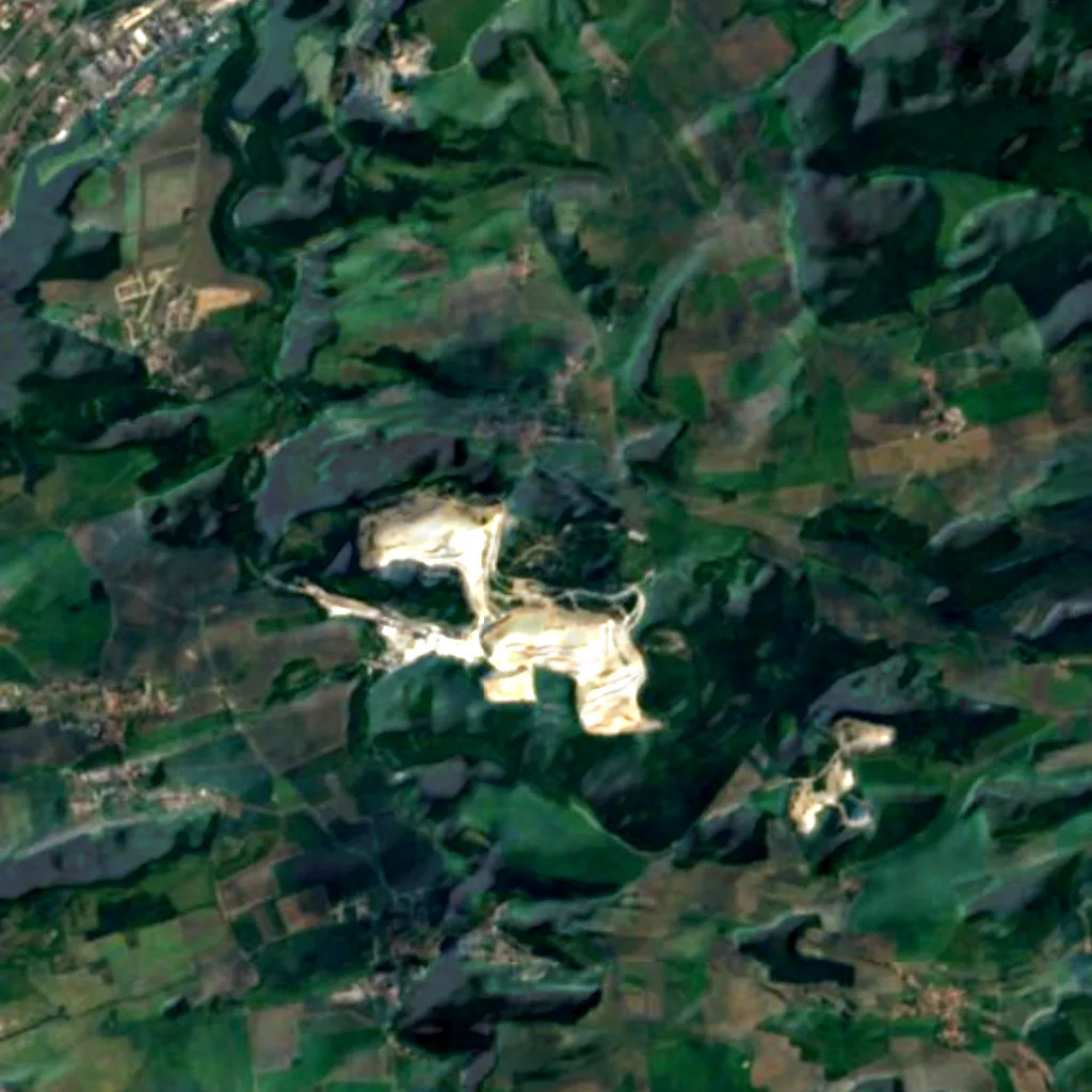 The ground above Koněprusy Caves (Sentinel-2)