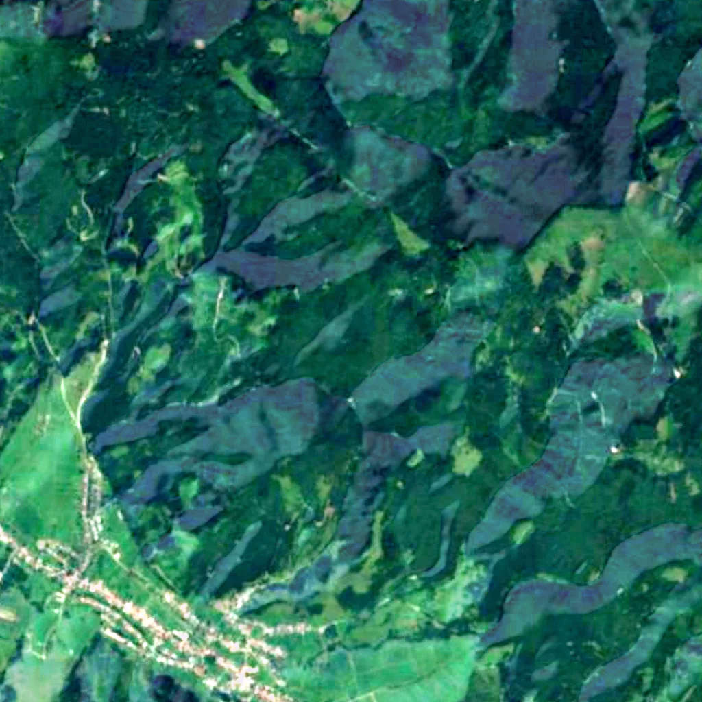 The ground above Krásnohorská Cave (Sentinel-2)