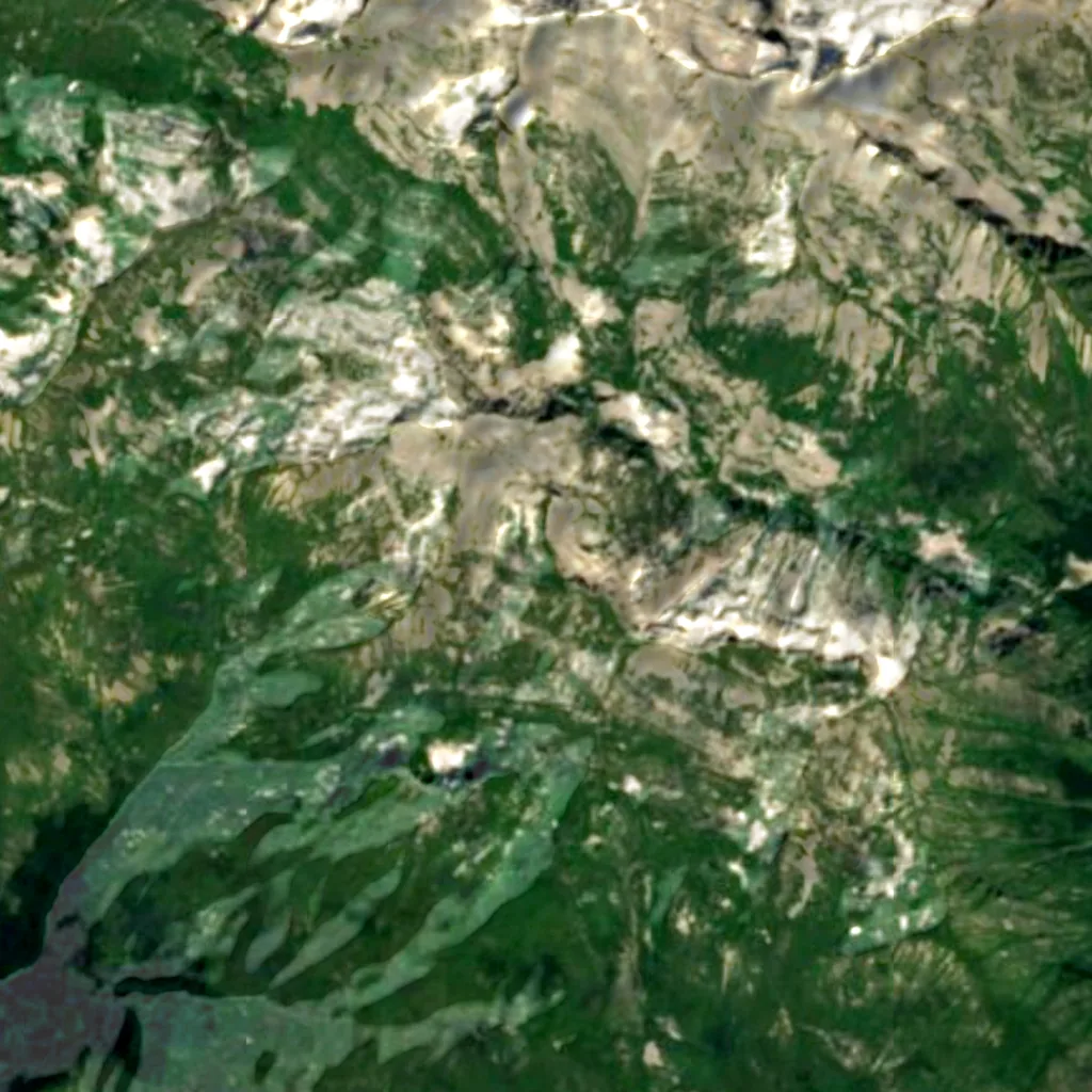 The ground above Krubera Cave (Sentinel-2)