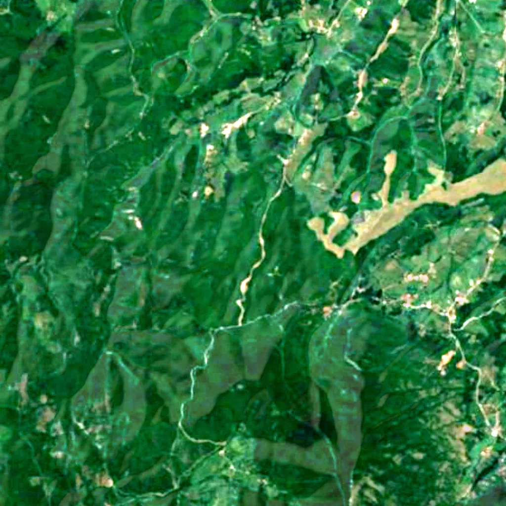 The ground above Kusari Cave (Sentinel-2)