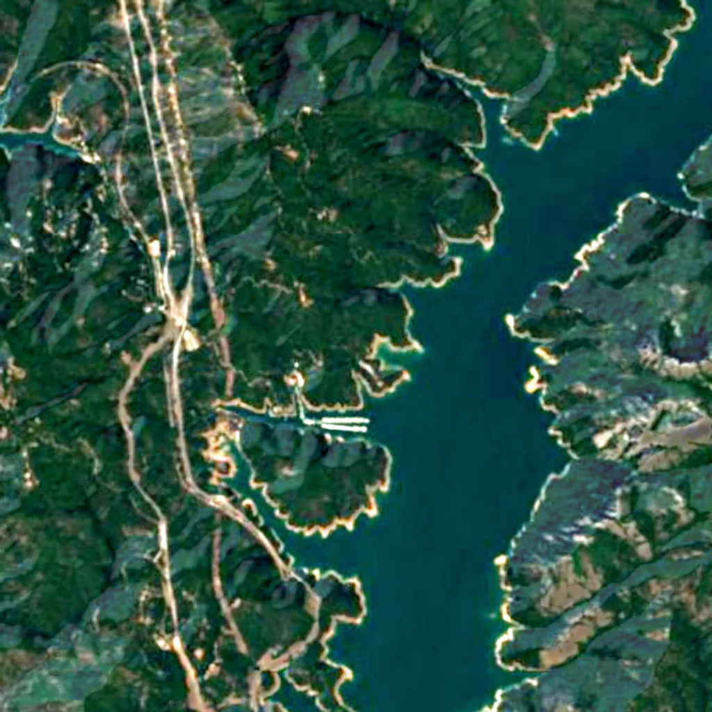 The ground above Lake Shasta Caverns (Sentinel-2)