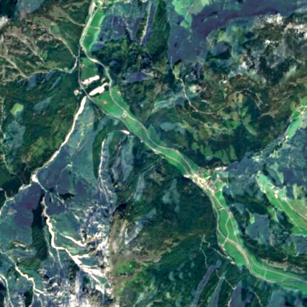 The ground above Lamprechtsofen (Sentinel-2)
