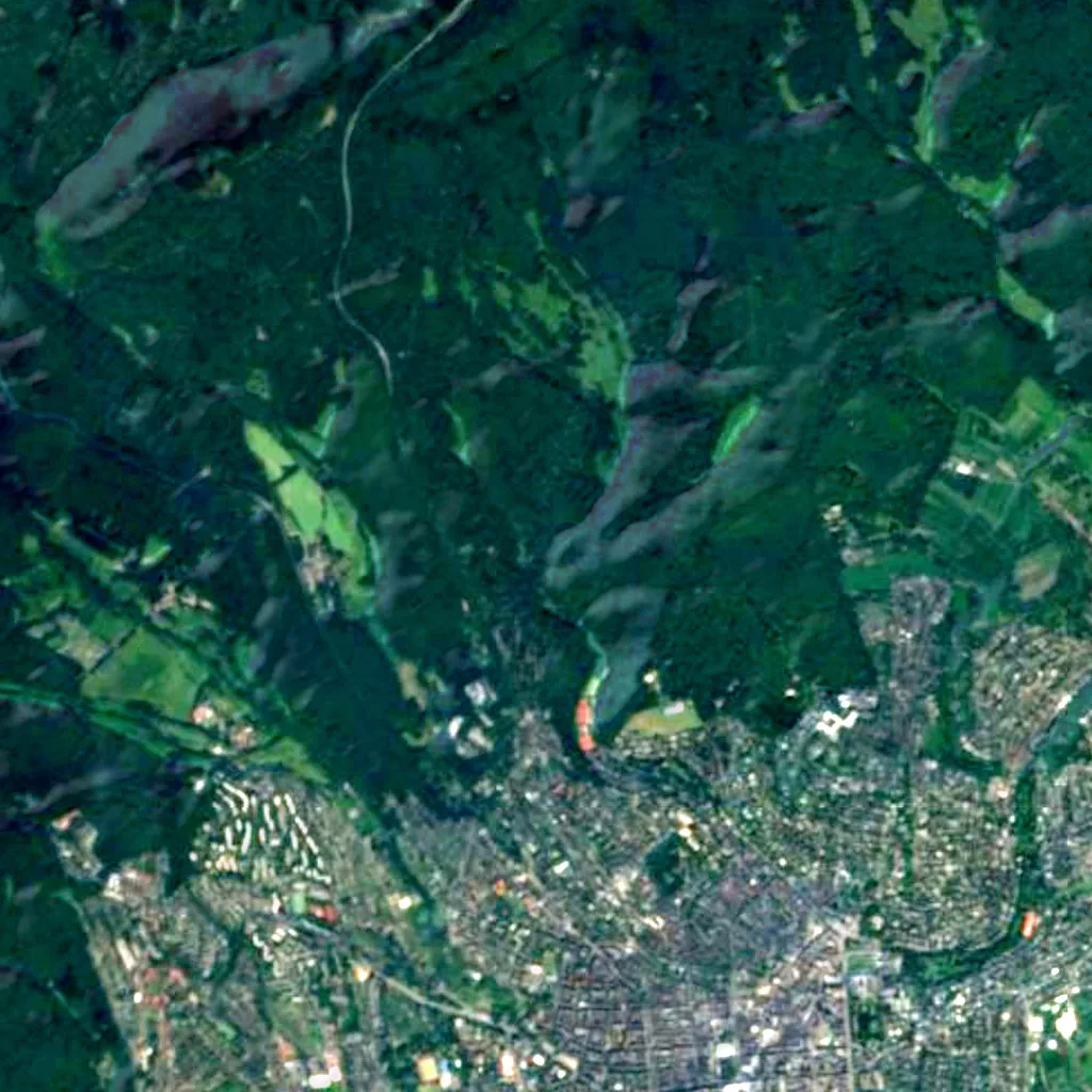 The ground above Leichtweißhöhle (Sentinel-2)