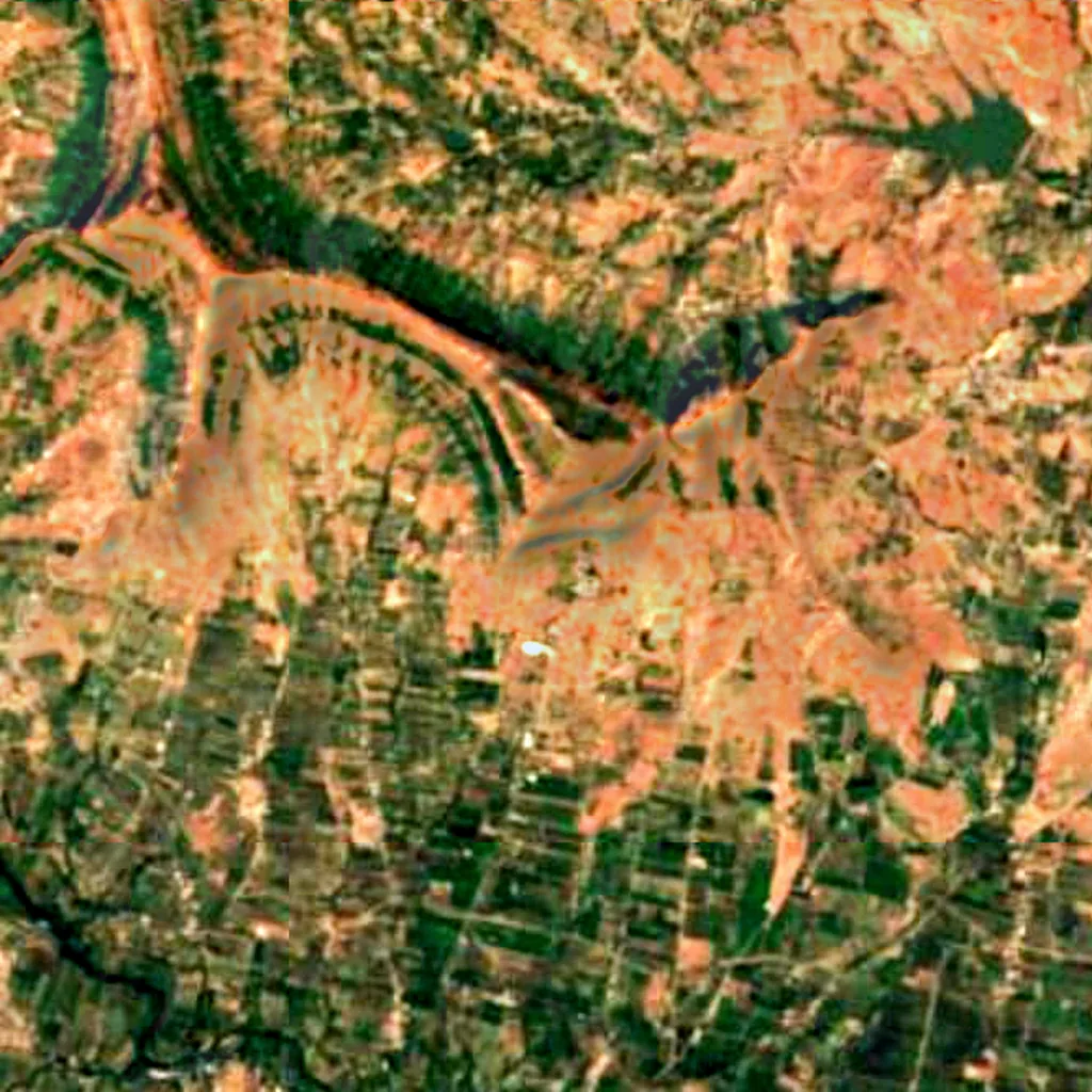 The ground above Lenyadri (Sentinel-2)