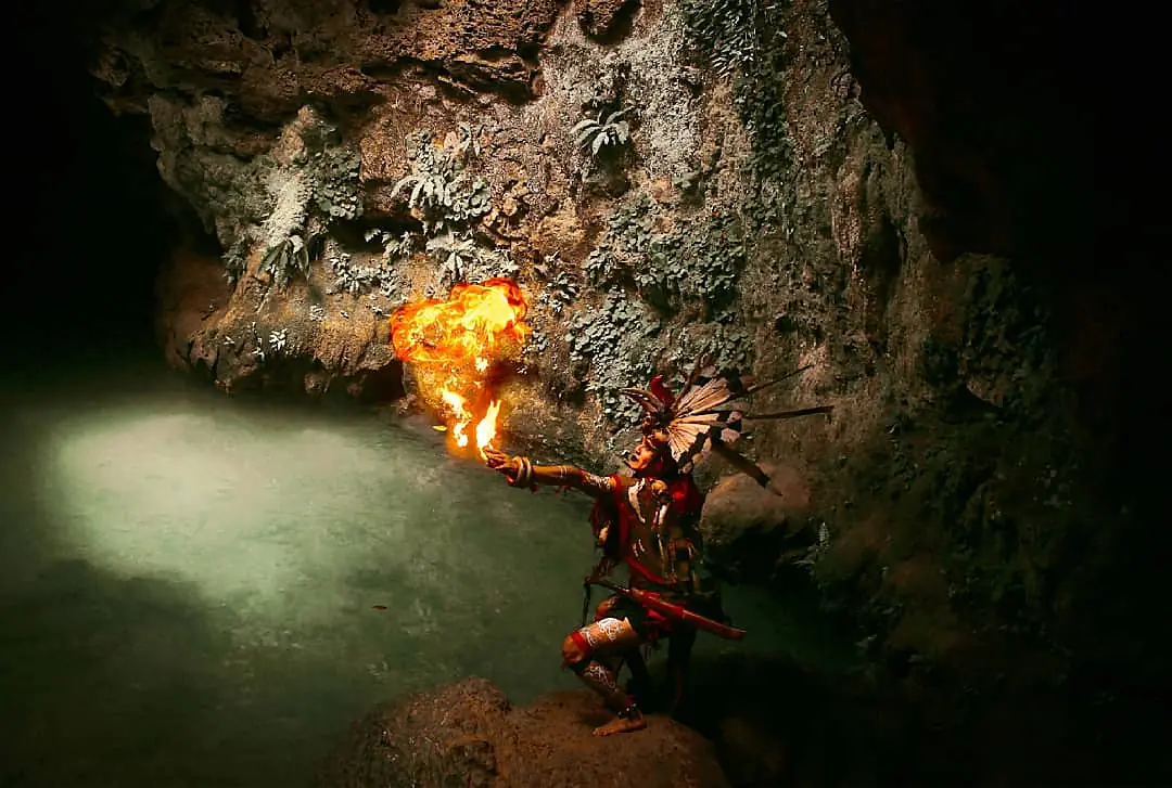 Dance in Liang Tapah Cave, South Kalimantan, Indonesia