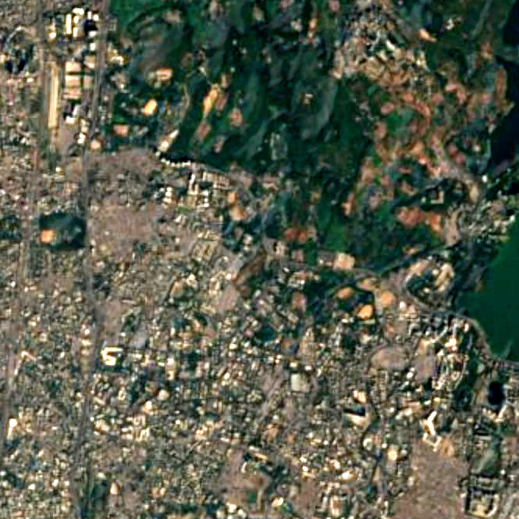 The ground above Mahakali Caves (Sentinel-2)