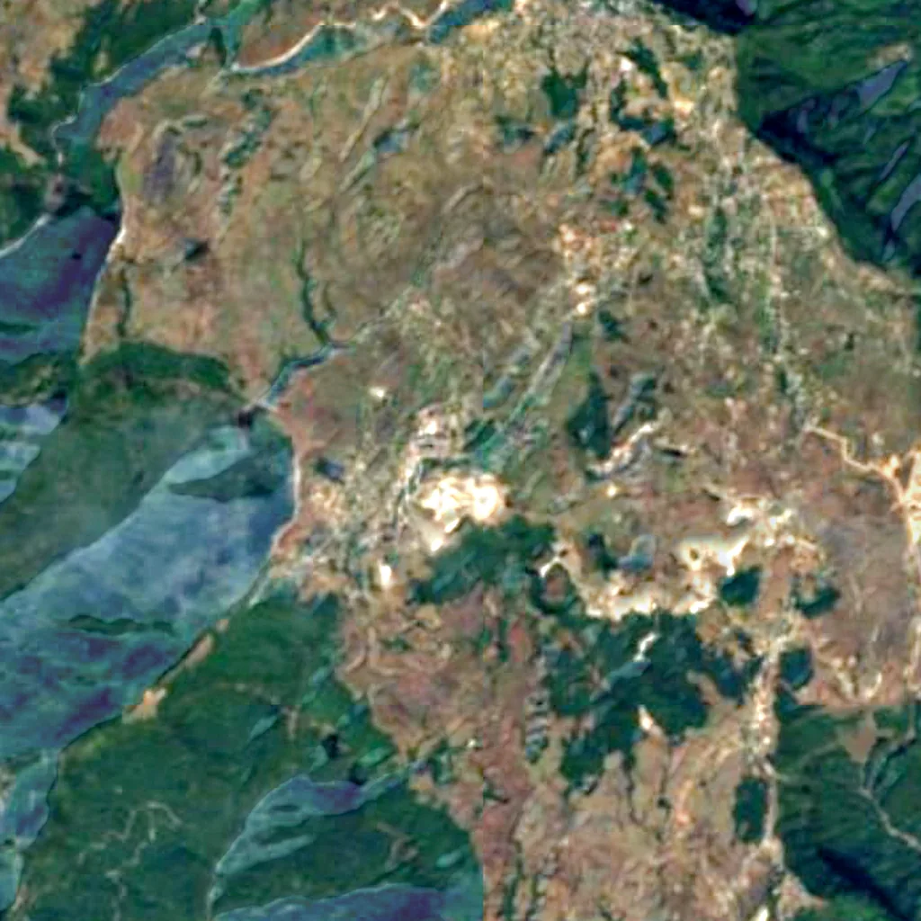 The ground above Mawmluh Cave (Sentinel-2)