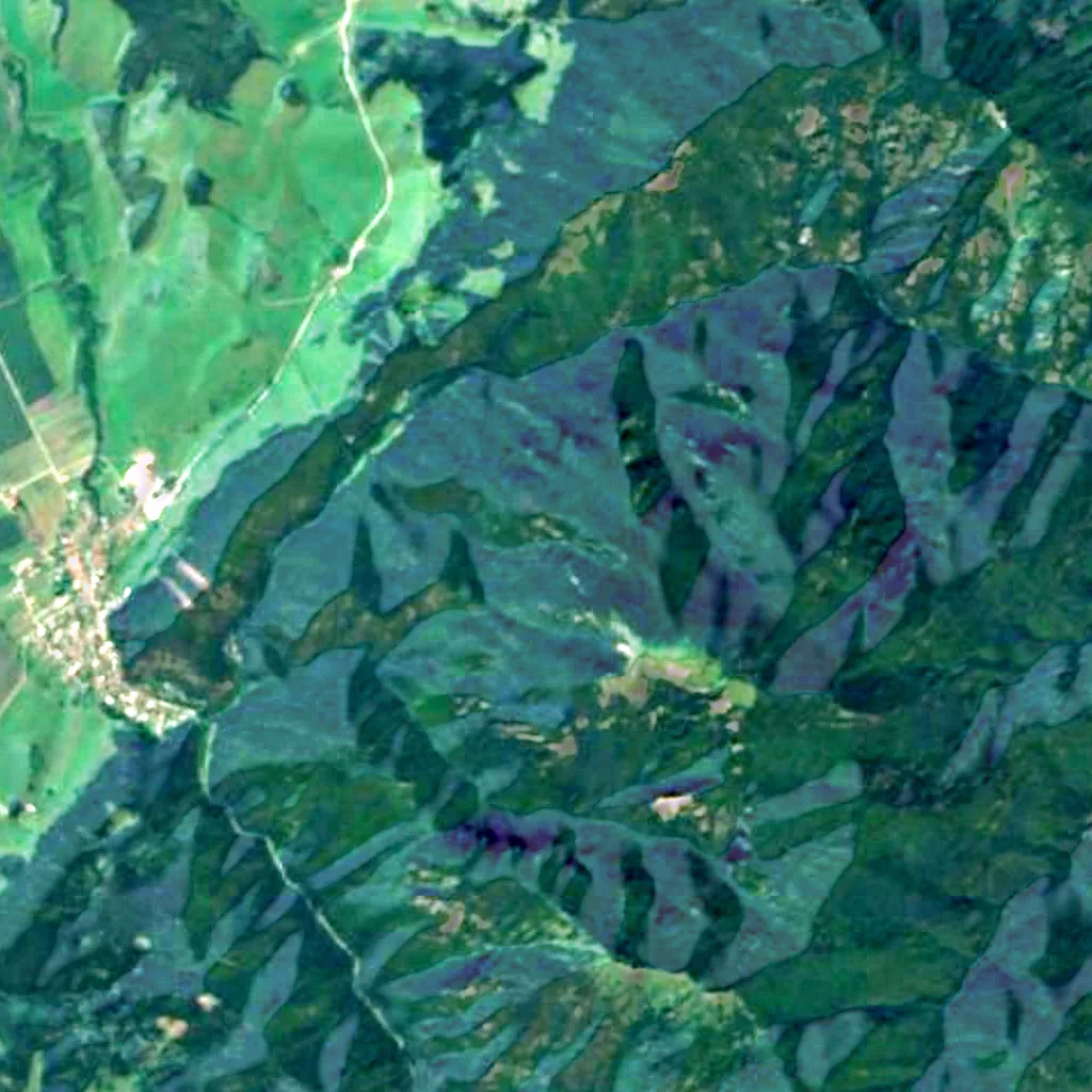 The ground above Mažarná (Sentinel-2)
