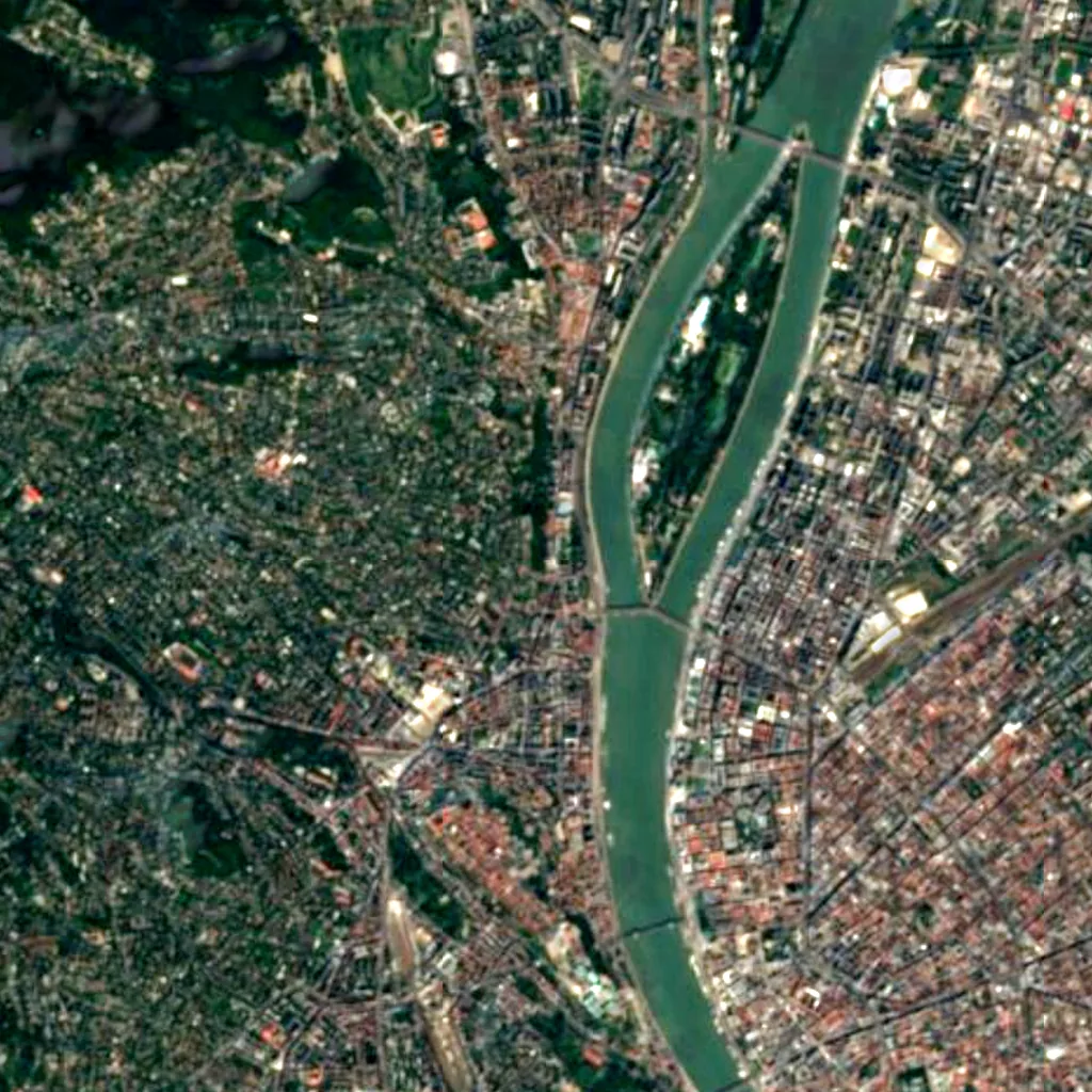 The ground above Molnár János Cave (Sentinel-2)