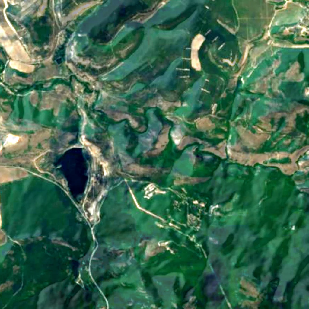 The ground above Murzak-Koba Cave (Sentinel-2)