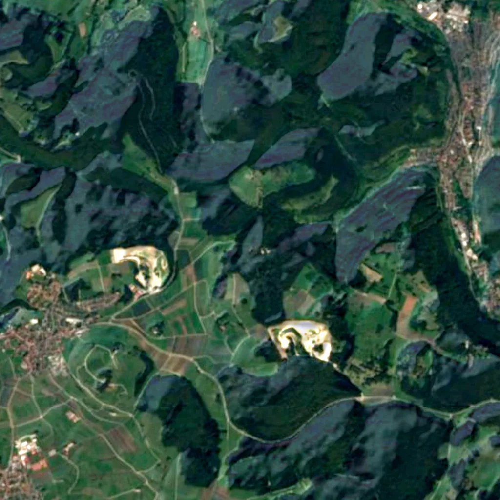 The ground above Nebelhöhle (Sentinel-2)