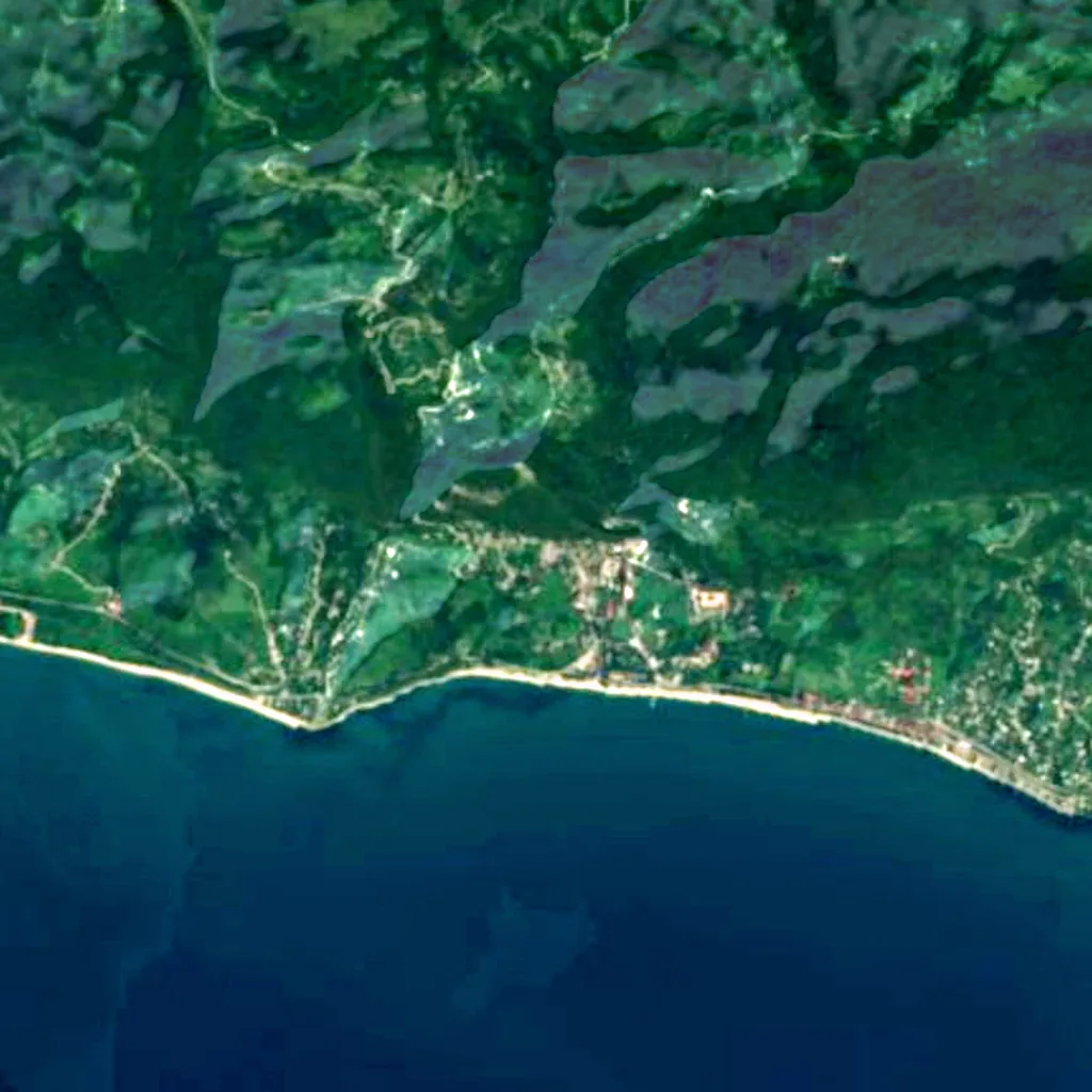 The ground above New Athos Cave (Sentinel-2)