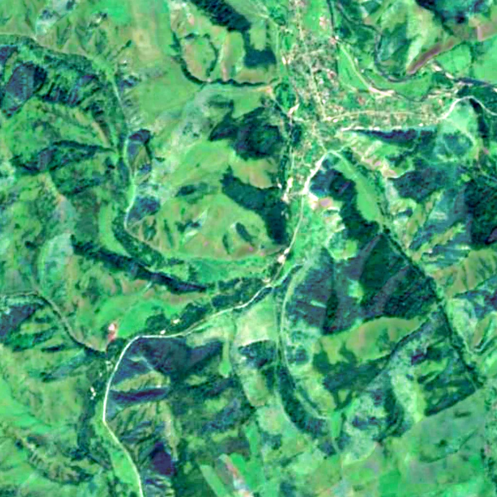 The ground above Okladnikov Cave (Sentinel-2)