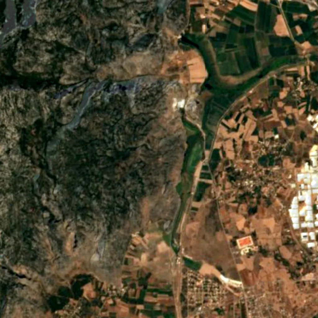 The ground above Öküzini-cave (Sentinel-2)