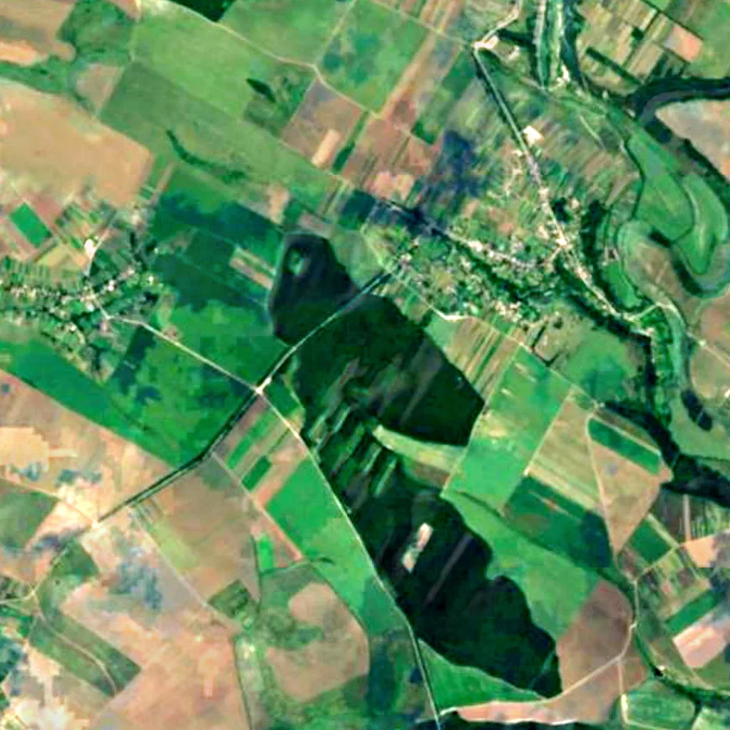 The ground above Optymistychna Cave (Sentinel-2)