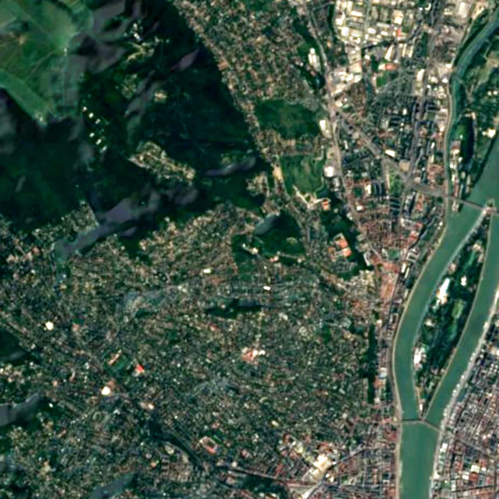 The ground above Pál-völgy Cave (Sentinel-2)