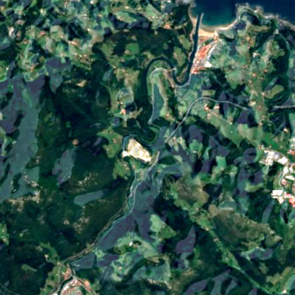 The ground above Praileaitz Cave (Sentinel-2)