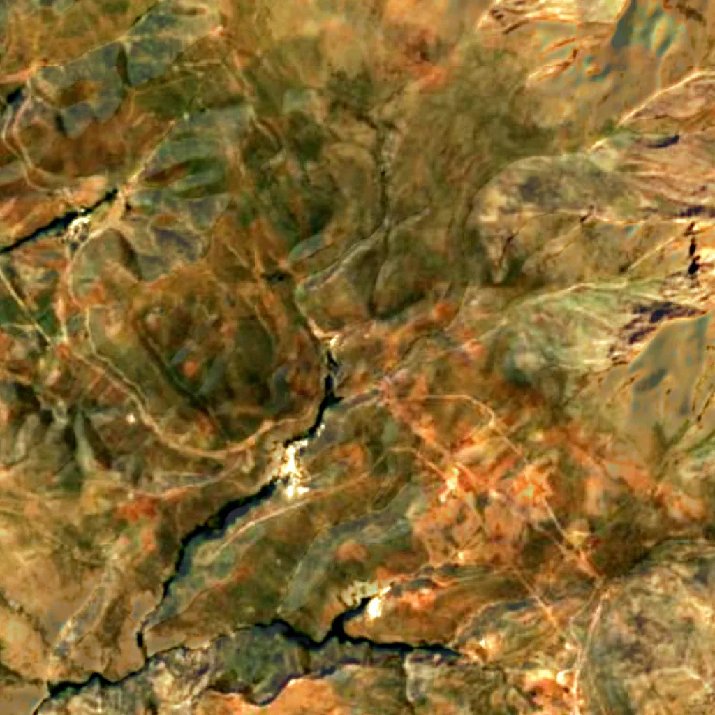 The ground above Quri Qaleh Cave (Sentinel-2)