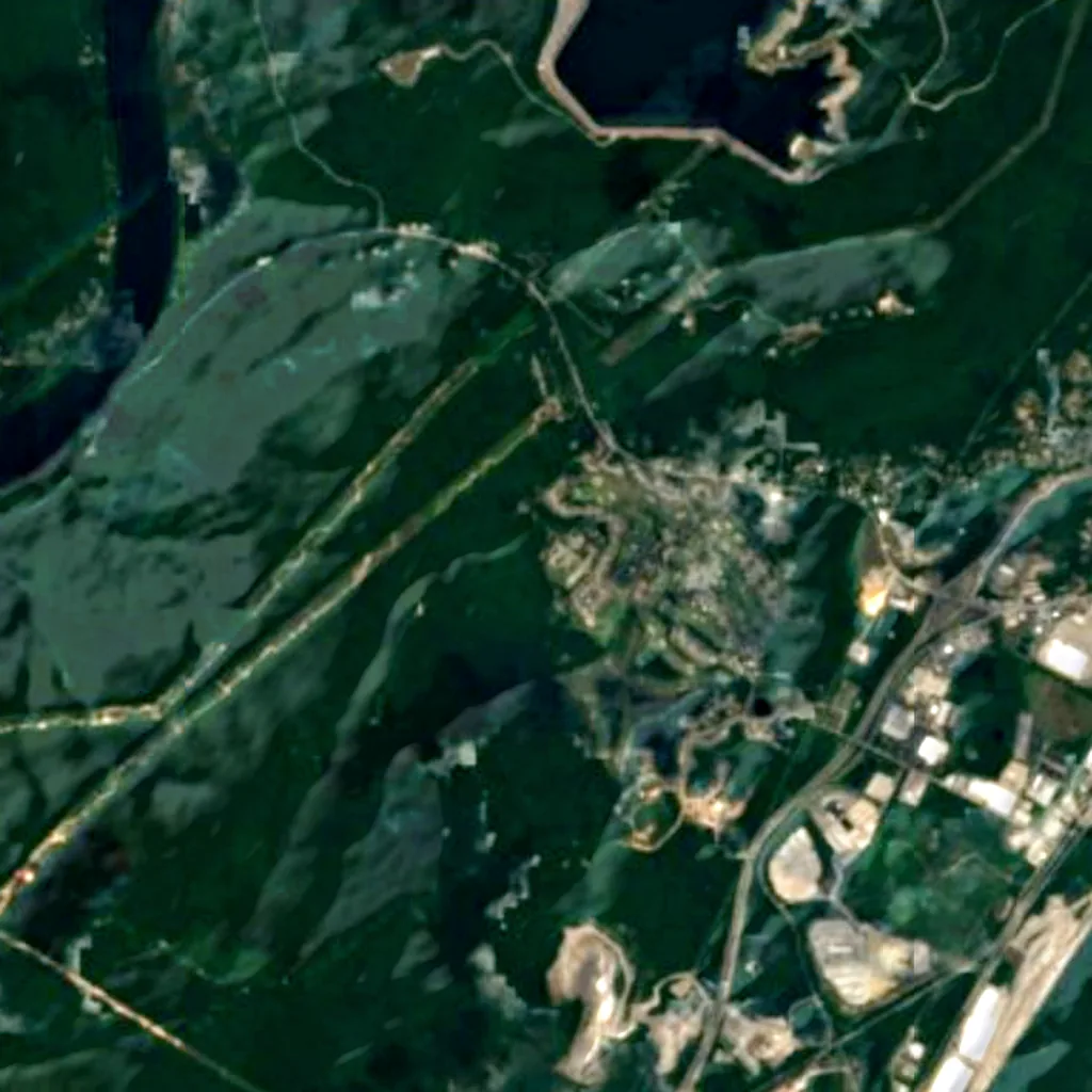 The ground above Raccoon Mountain Caverns (Sentinel-2)
