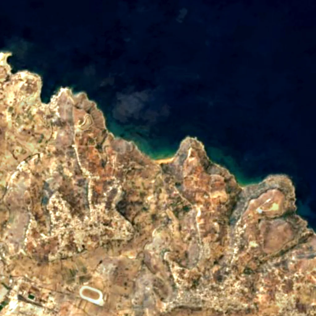The ground above Ramla Bay (Sentinel-2)
