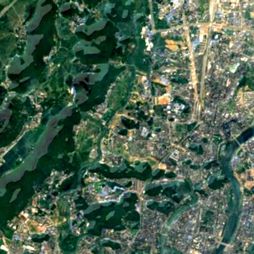 The ground above Reed Flute Cave (Sentinel-2)