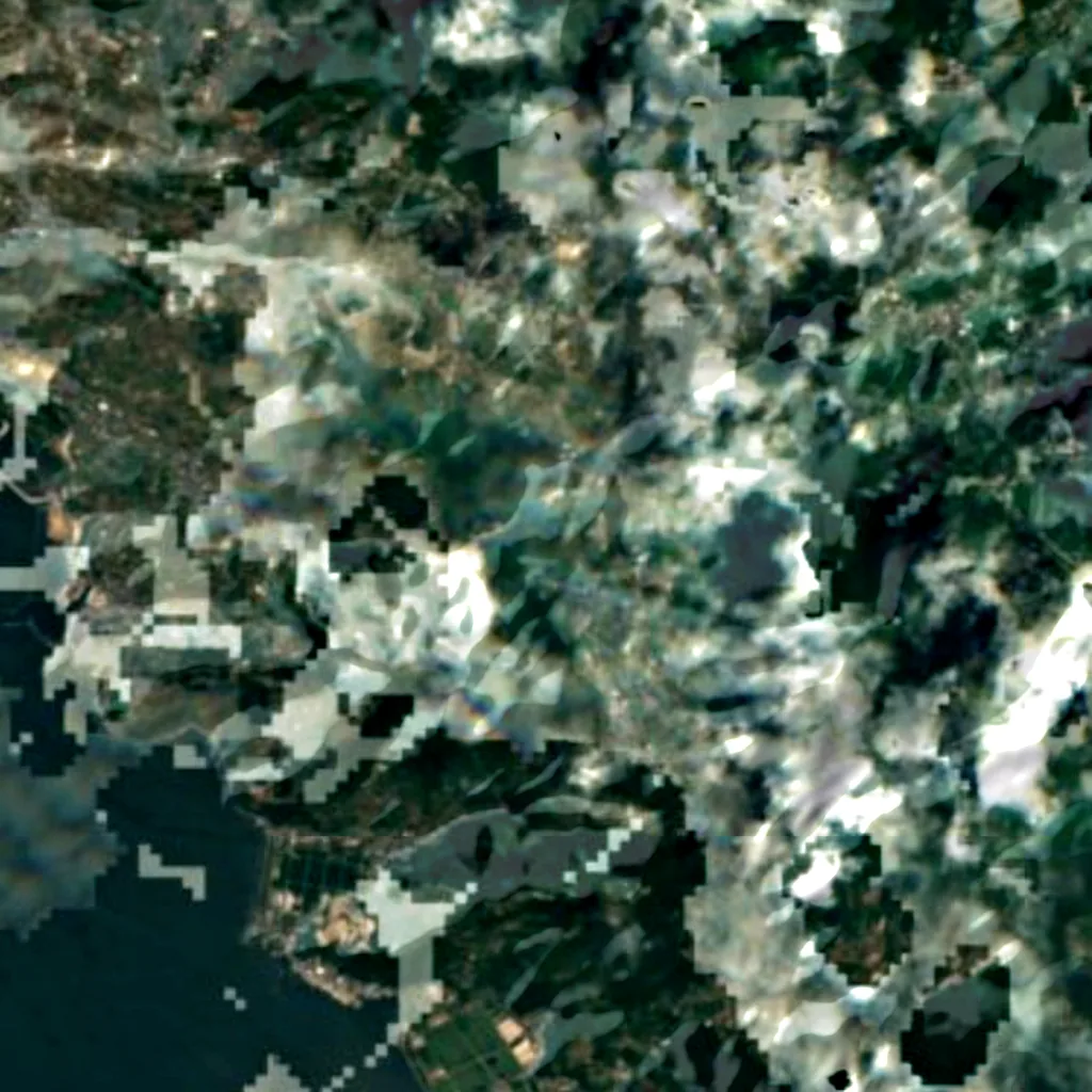 The ground above Reigandō (Sentinel-2)