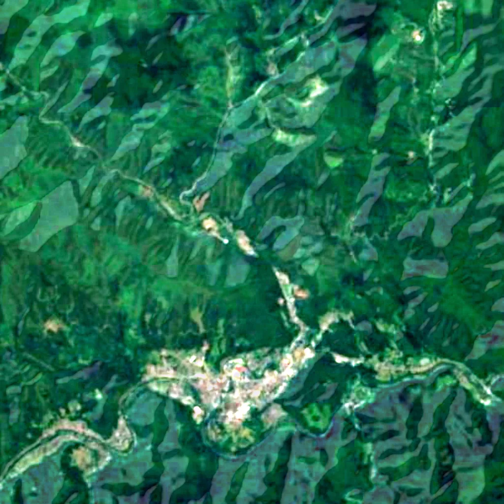 The ground above Ryusendo Cave (Sentinel-2)
