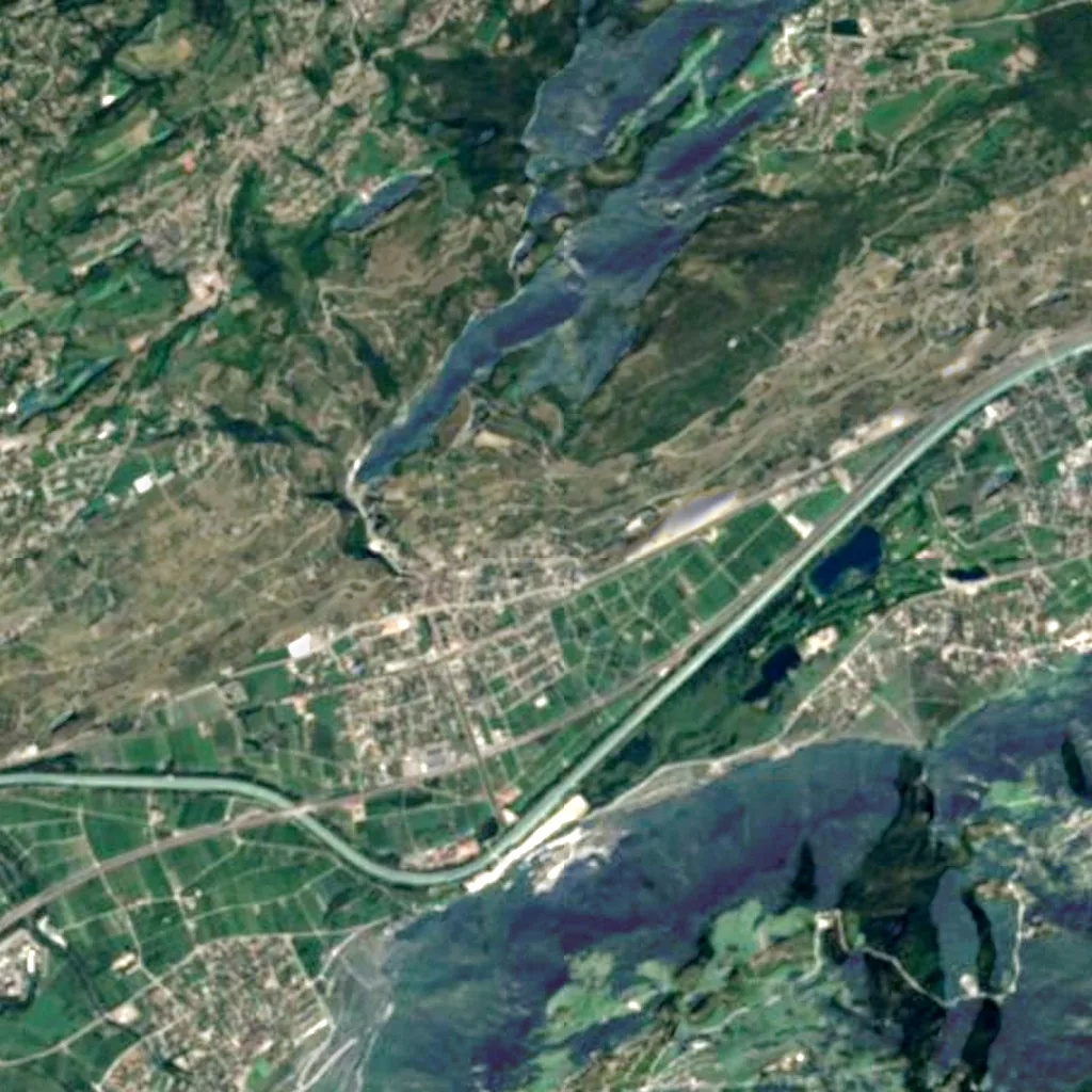 The ground above Saint-Léonard underground lake (Sentinel-2)