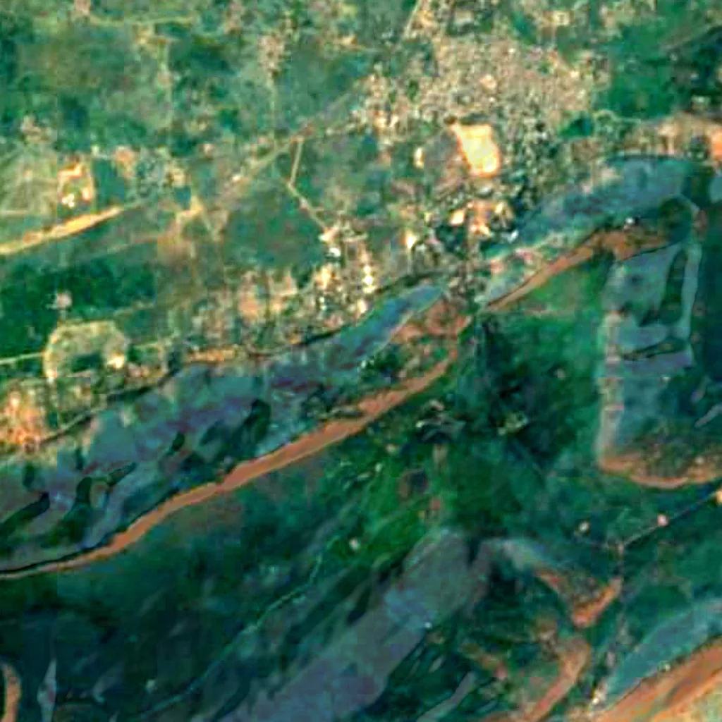 The ground above Saptaparni Cave (Sentinel-2)