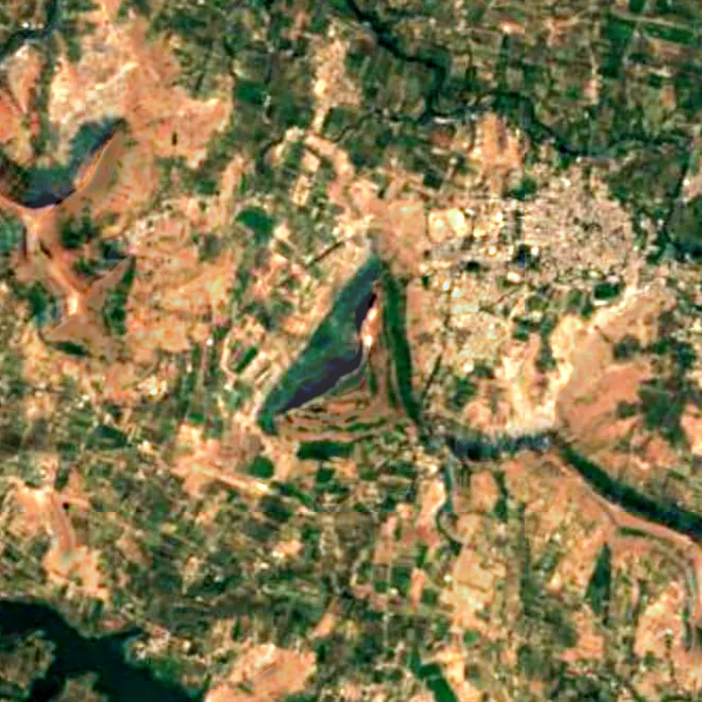 The ground above Shivneri Caves (Sentinel-2)