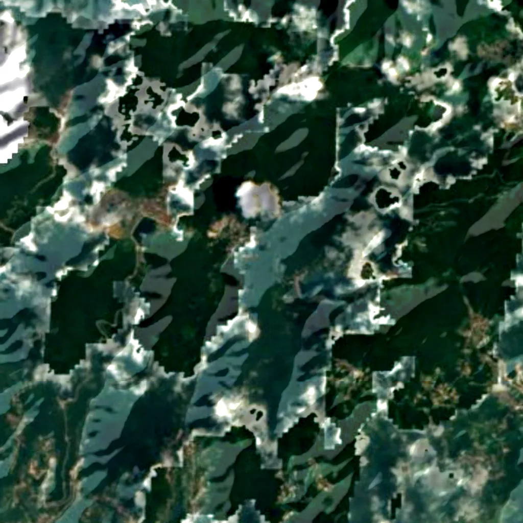 The ground above Shuanglong Cave (Sentinel-2)