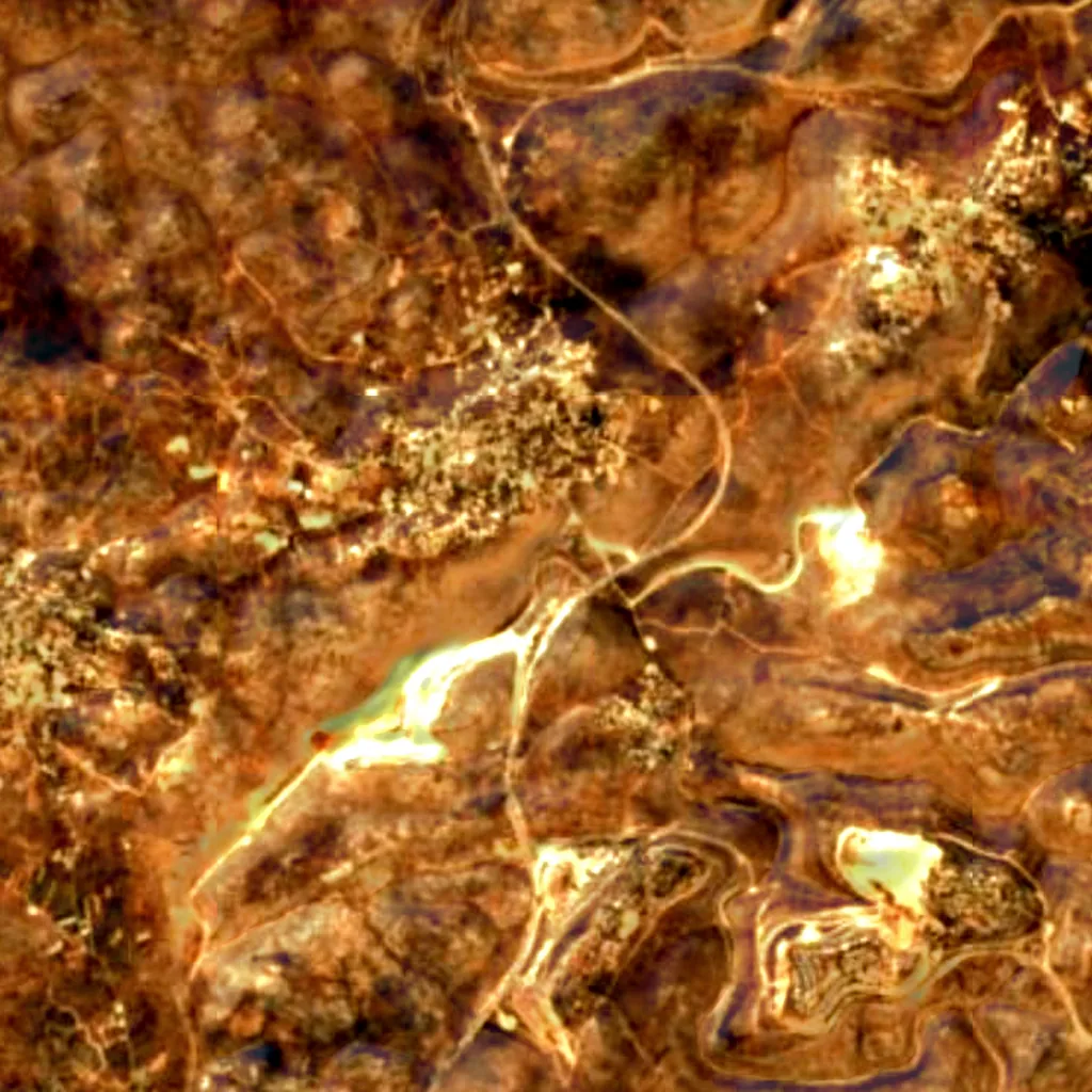 The ground above Shuqba cave (Sentinel-2)