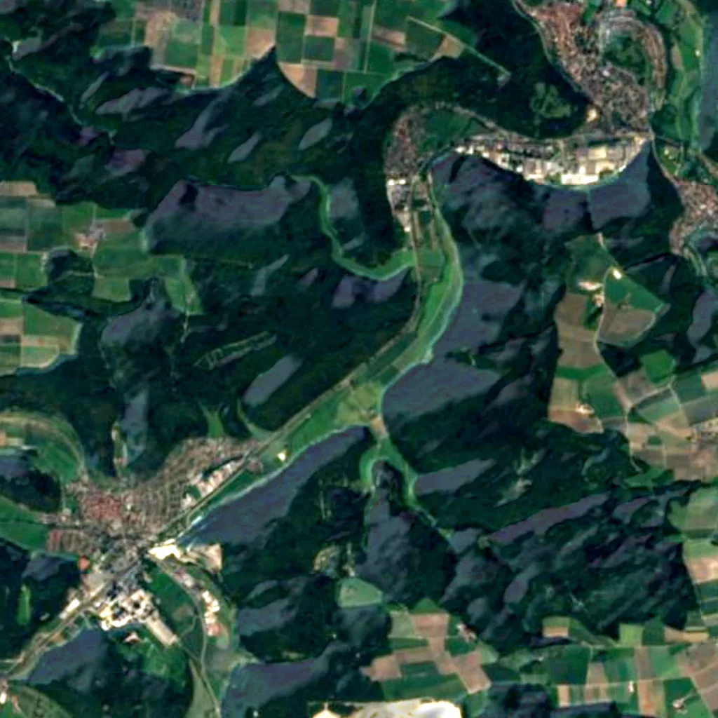 The ground above Sirgenstein Cave (Sentinel-2)