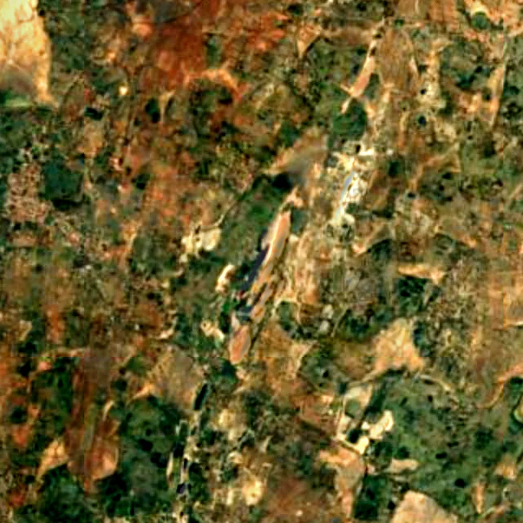 The ground above Sittanavasal Cave (Sentinel-2)