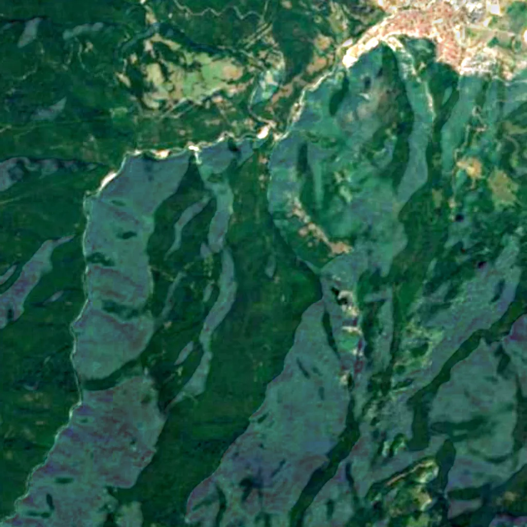 The ground above Snezhanka cave (Sentinel-2)