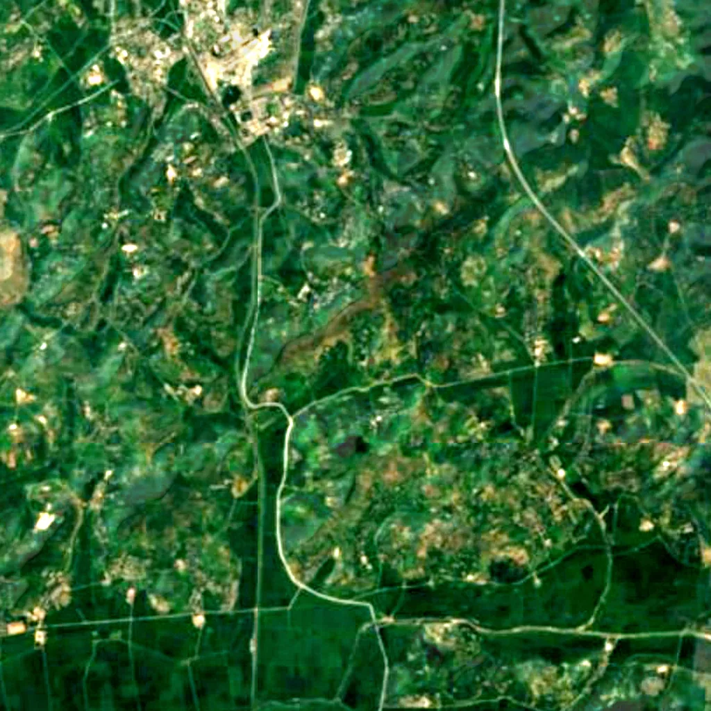 The ground above Songam Cavern (Sentinel-2)
