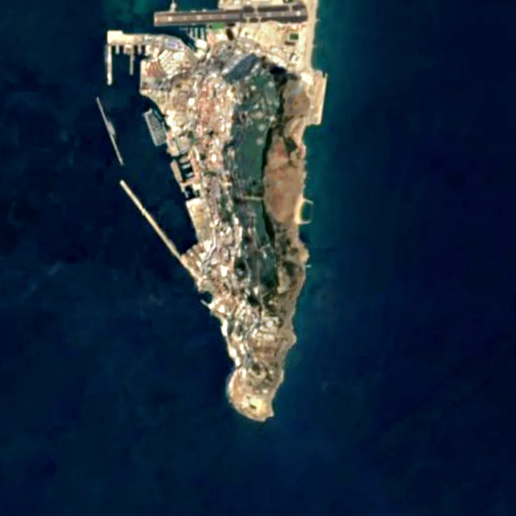 The ground above St. Michael's Cave (Sentinel-2)