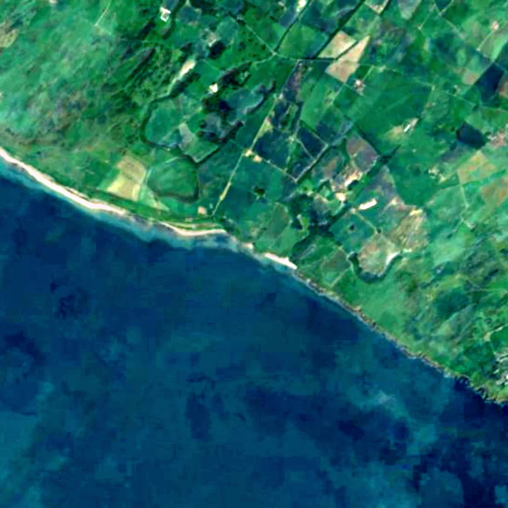 The ground above St Ninian's Cave (Sentinel-2)